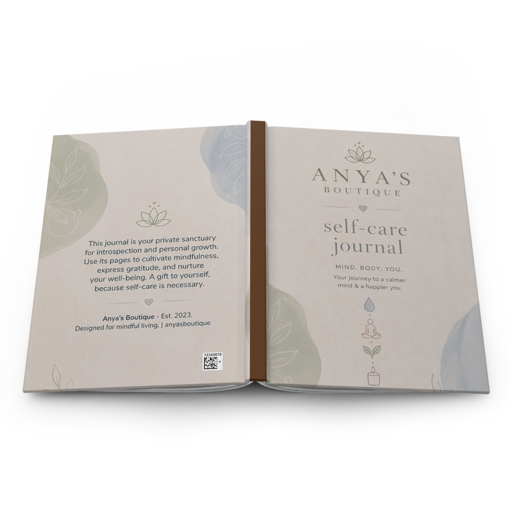 Self-Care Hardcover Journal — Mind, Body, You Guided Wellness Notebook