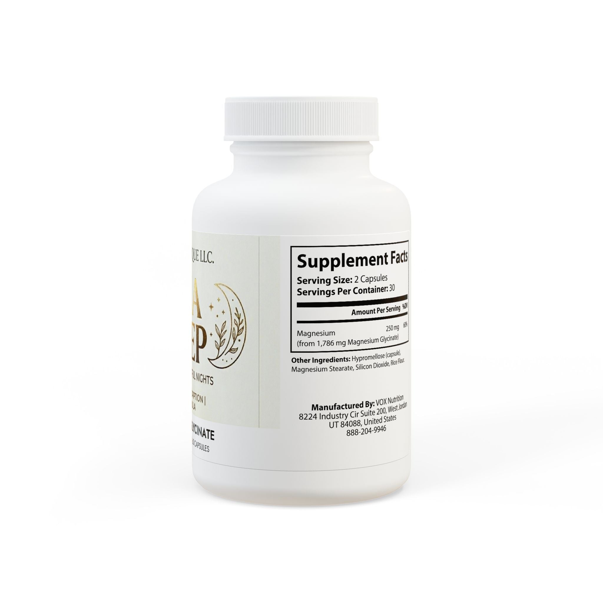 Magnesium Glycinate Supplement (60 Capsules)