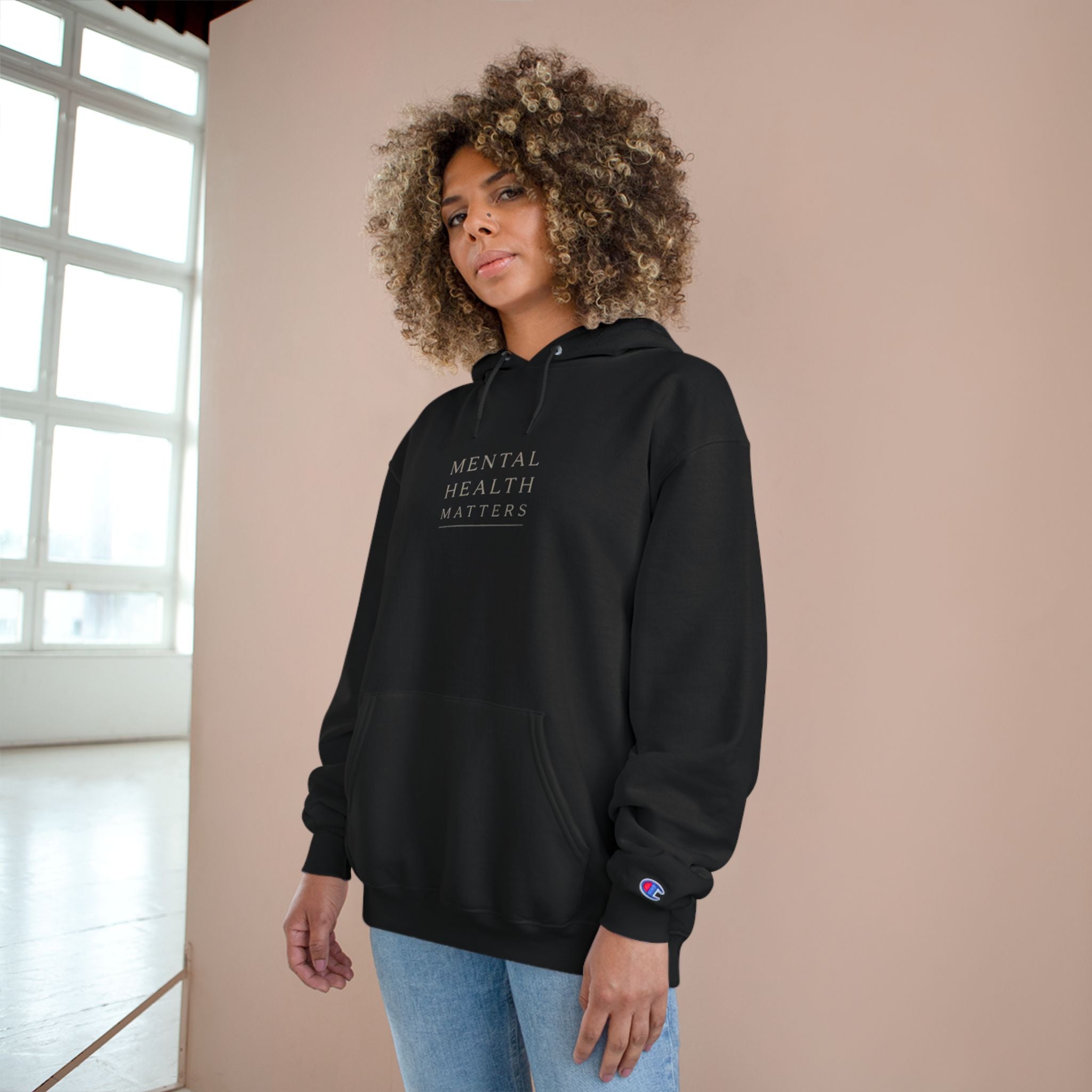 Mental Health Matters Hoodie — 'Protect Your Peace' Champion-Style Pullover